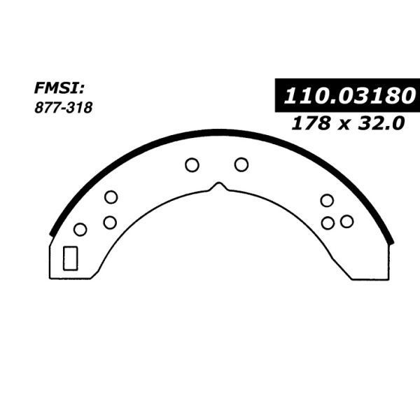 Centric Parts Centric Brake Shoes, 111.03180 111.03180